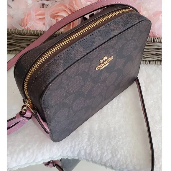 Coach Purse Signature Canvas Brown with pink Set NEW - Picture 14 of 17